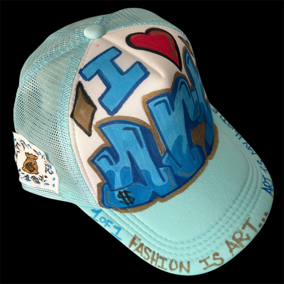 I Love Art trucker hat